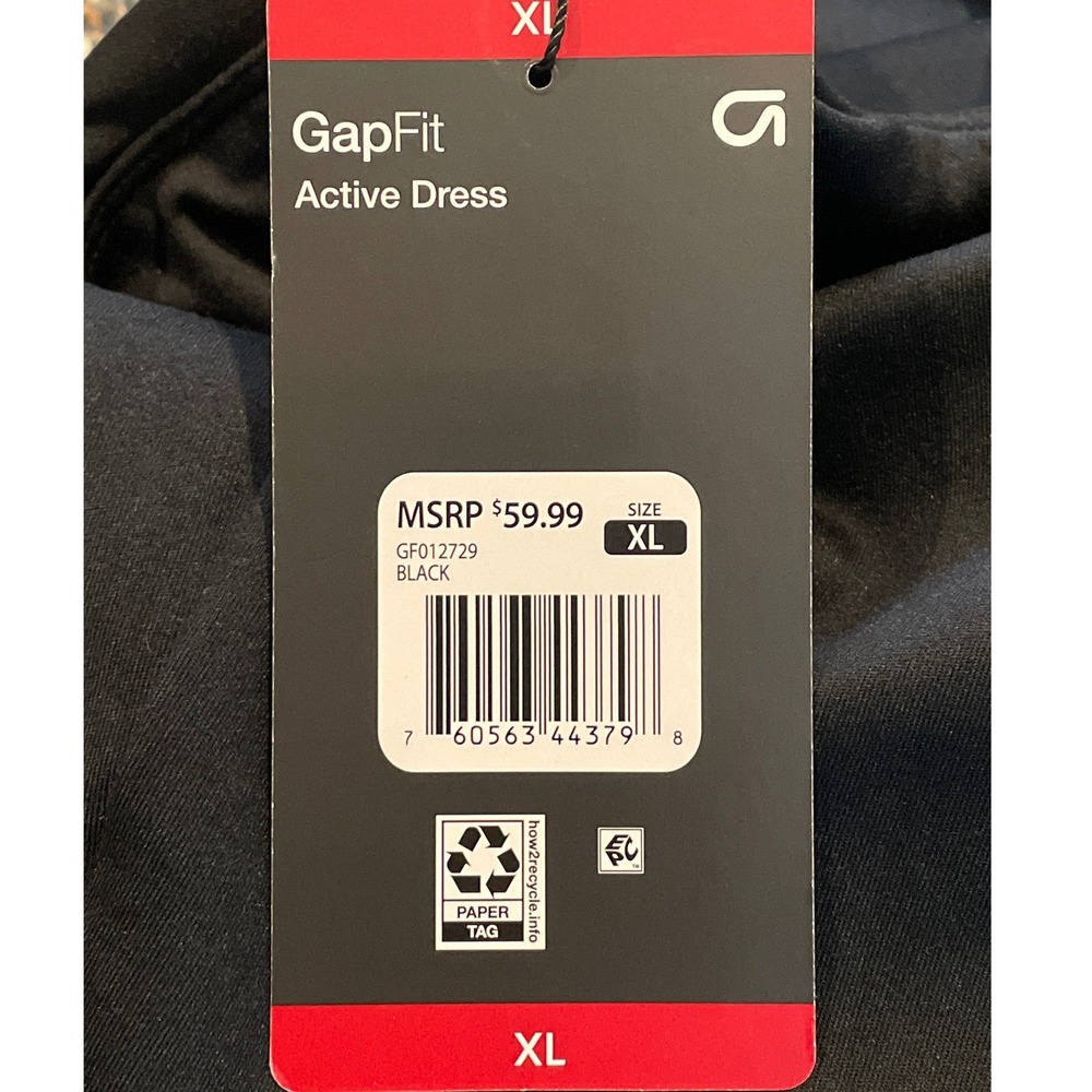 GapFit Active Dress Women XL Black NEW Shelf Bra Inner Shorts Pickleball Sporty - Picture 9 of 15